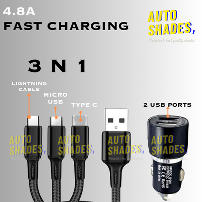 3 n 1 Fast Charging Cable