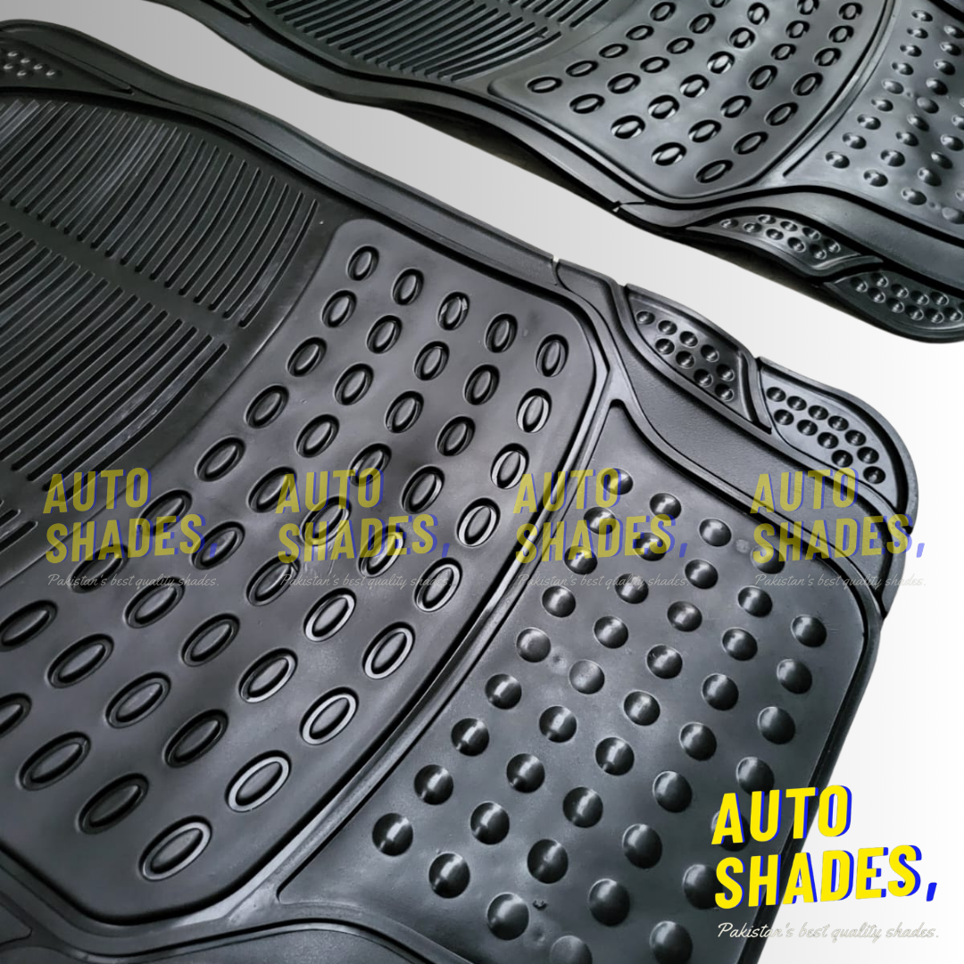 Crystal Universal Silicone Floor Mats - 3Pcs - Design 1 (Black)