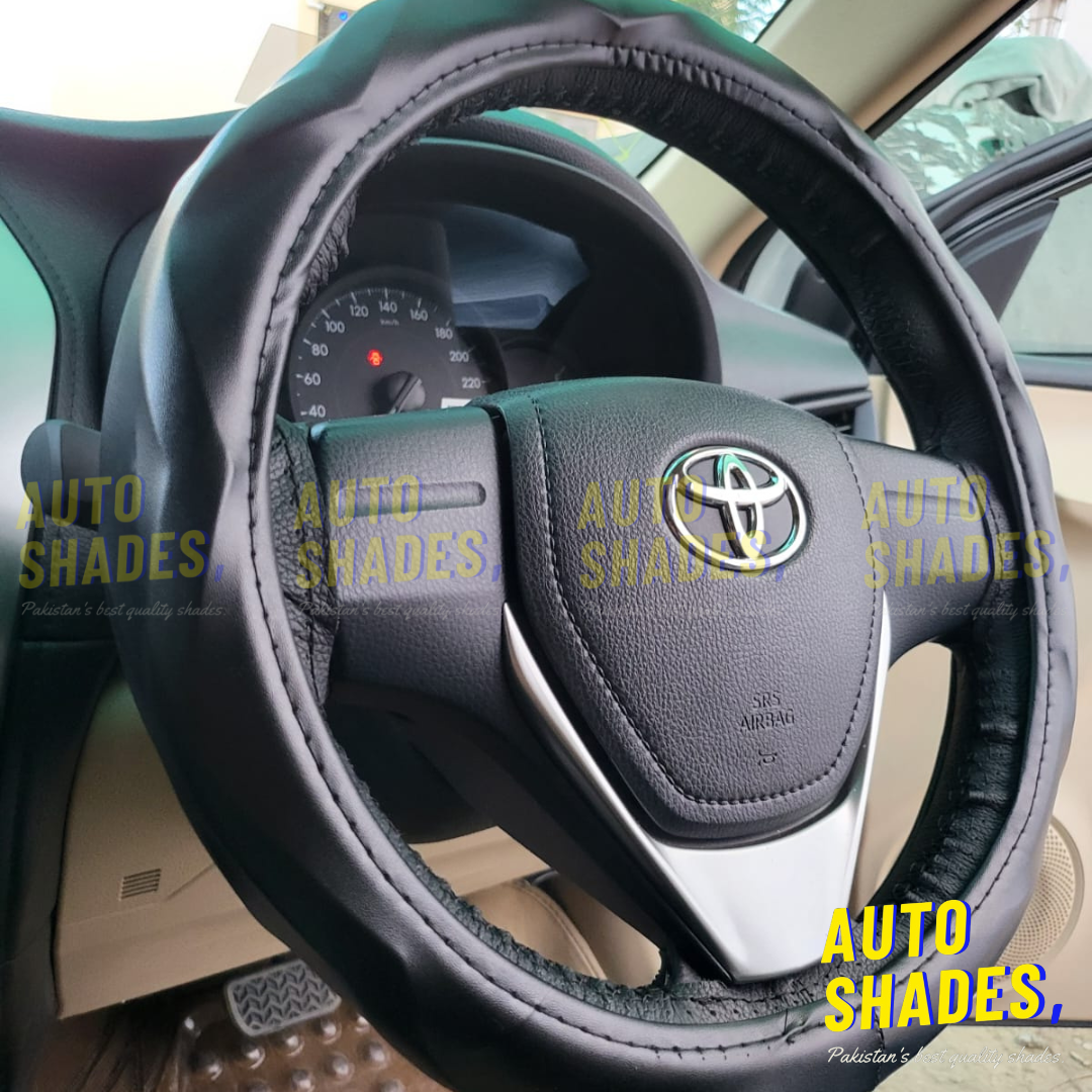 Steering Wheel Cover - Synthetic Leather (Black)